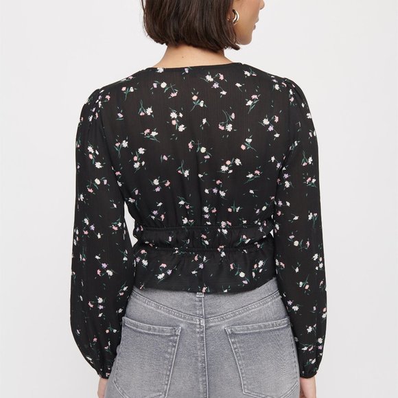 Dynamite Puff Sleeve Wrap Blouse - Picture 2 of 6